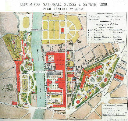 plan de l'exposition nationale de 1896 à Genève